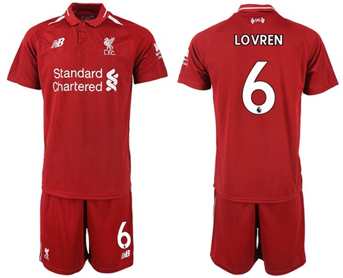 Liverpool #6 Lovren Red Home Soccer Club Jersey - Click Image to Close